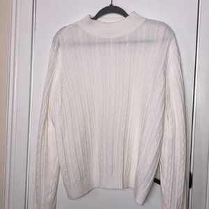 Studio Works white cable knit sweater size XL
